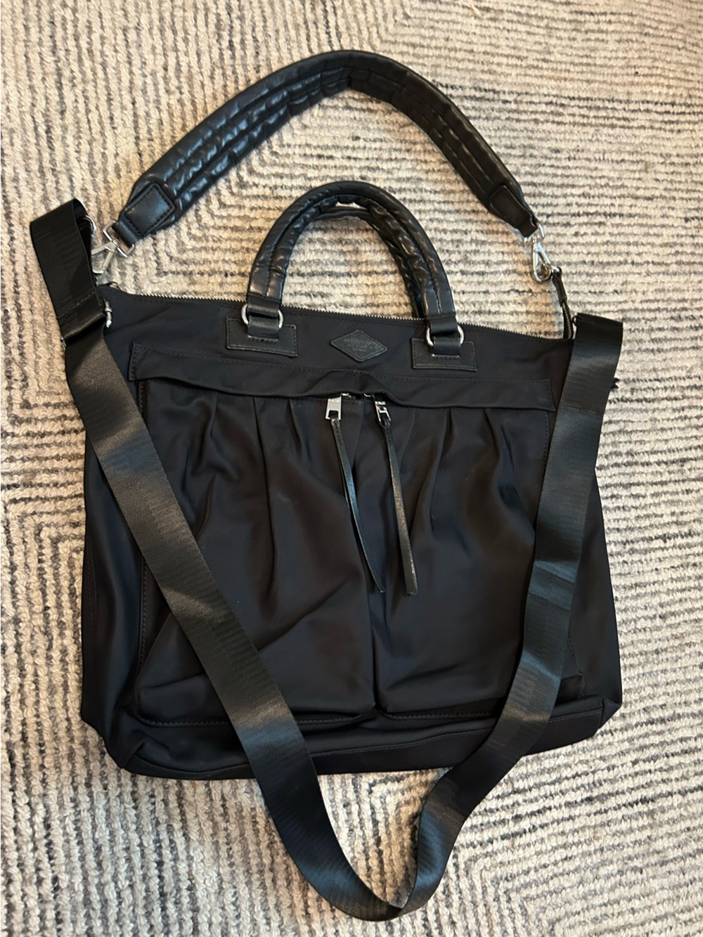MZ Wallace Belle Medium Tote Bag Black 
Shoulder Strap Messenger